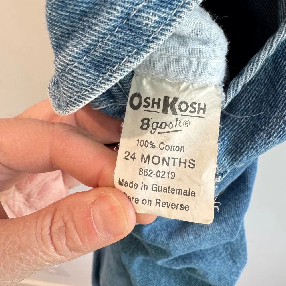 Vintage Baby OshKosh B'gosh‎ Denim Overalls Blue Vestbak 24 Months 862-0219